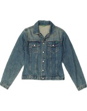 Benetton Womens Denim Jacket Uk 10 Small Blue Cotton Cj10