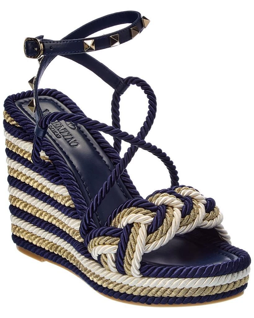 $890 New NIB Rockstud TORCHON 38 Blue Espadrille Wedge eBay