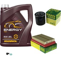 MANN-FILTER Inspektionspaket Mannol 5L Energy 5W-30 FüR Toyota Aygo 1.0 Yaris W