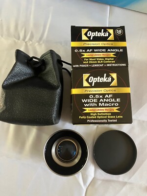 NEW OPTEKA 0.5x AF High Definition Optical Wide Angle Lens W/Macro - 58mm