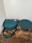 Pyrex Portables 4.5 Qt Round Bowl Lid & green Insulated Carrying Bag