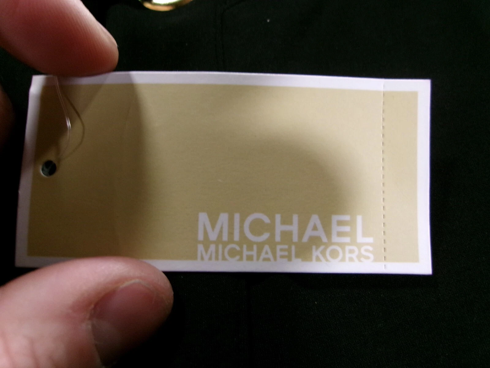 Abito Michael Kors donna medio nero oro scollo a V capsule ufficio minimalista nuovo