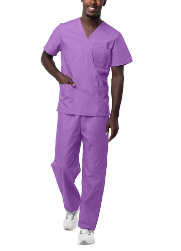 Sivvan Men Women Unisex Classic Scrub Set V-neck Top and pants Hospital Uniforms - Picture 57 of 112