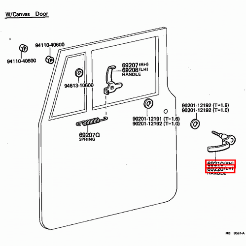 Genuine Toyota LandCruiser HJ47 HJ45 FJ45 FJ43 Front LH & RH Outside Door Handle - Picture 10 of 12