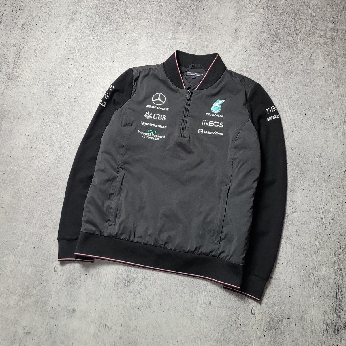 Mercedes AMG Petronas F1 Team Zip Sweatshirt Tommy Hilfiger Mens