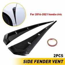 Universal 3D Carbon Fiber Car Fender Blade Side Shark Gills Vent Trim Cover Auto