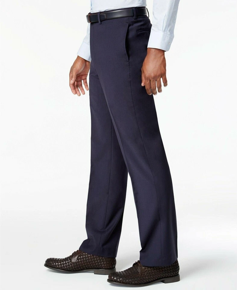 Calvin Klein Mens Slim fit Dress Pants 44 / 30 Navy Blue Solid Stretch - Image 3 of 4