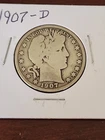 1907-D Barber Half Dollar (Free Shipping)