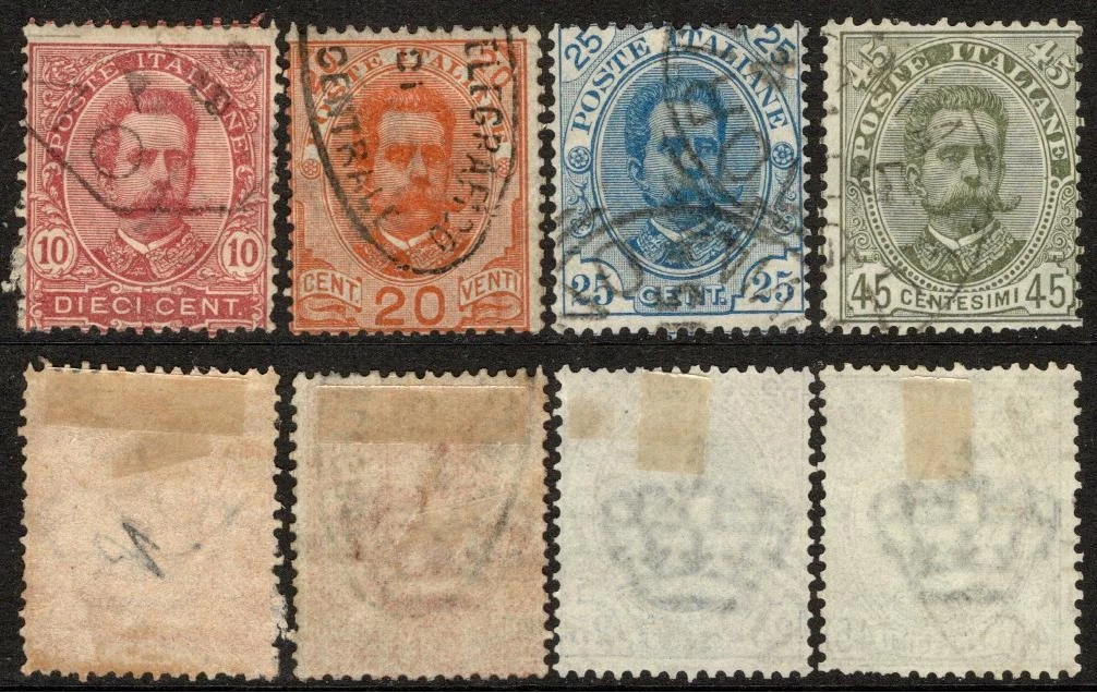 Italien MiNr.: 67 / 70 gestempelt König Umberto I.
