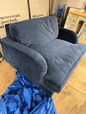 Blue velvet love seat / armchair 