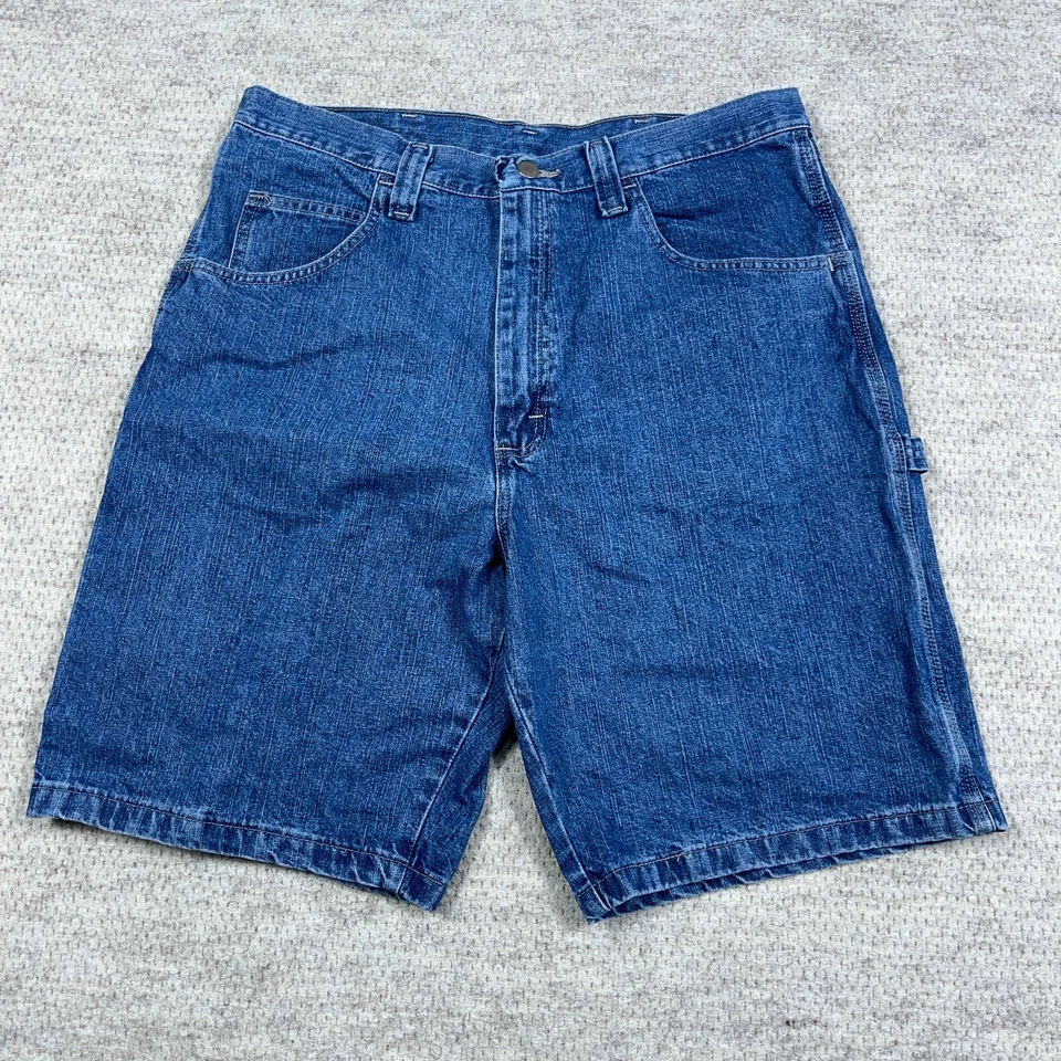 Pantalones Cortos De Colección Y2K Wrangler Hombres 34 Carpintero Sueltos Pantalones Cortos Ropa de Trabajo Lavado Mediano A83 Foto 2 de 4