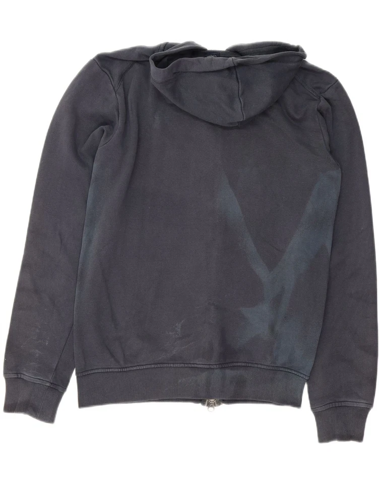 ARMANI JEANS Hombres Cremallera Sudadera con Capucha Suéter Grande Azul Marino Algodón BW07 Foto 2 de 3