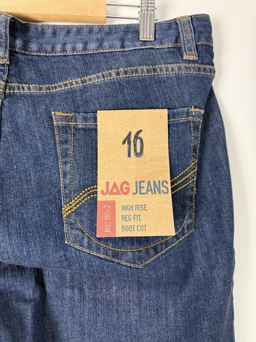 Jag Jeans Womens Fit 80-2 High Rise Regular Fit Boot Cut Dark Denim Size 16 New - Picture 8 of 13
