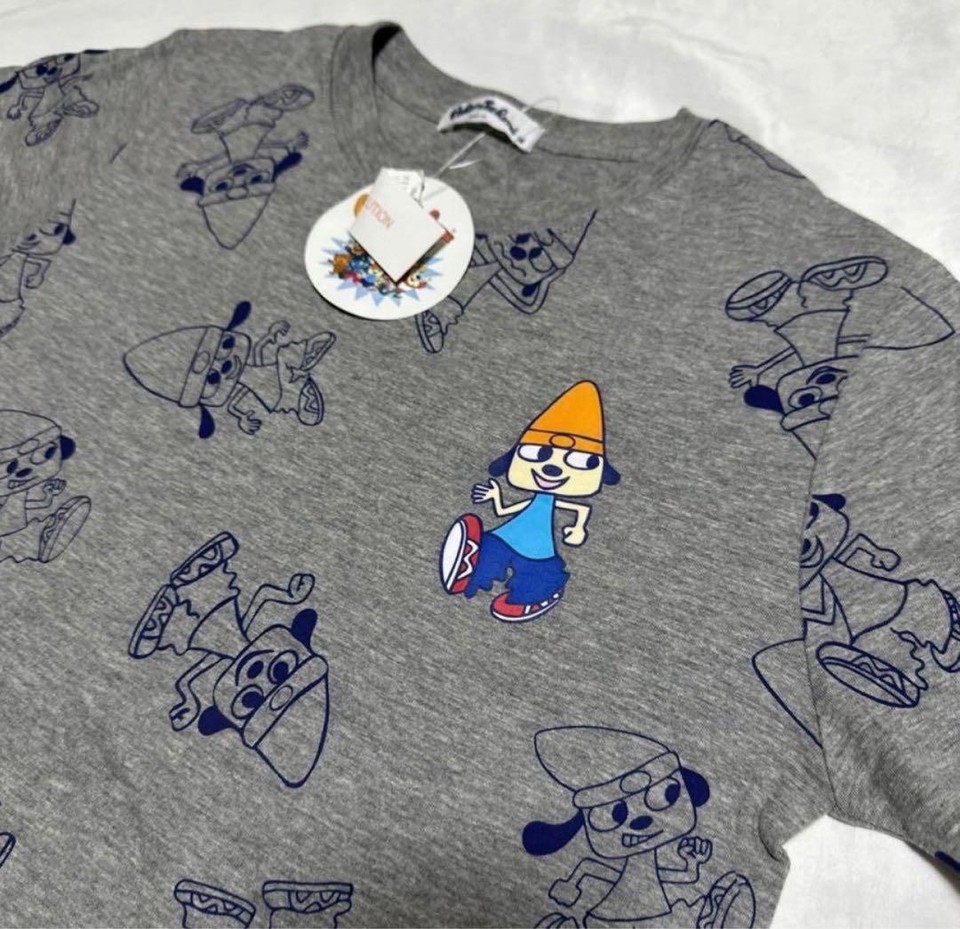 New, out of print, size M PaRappa Rapper T-shirt, all over pattern ...