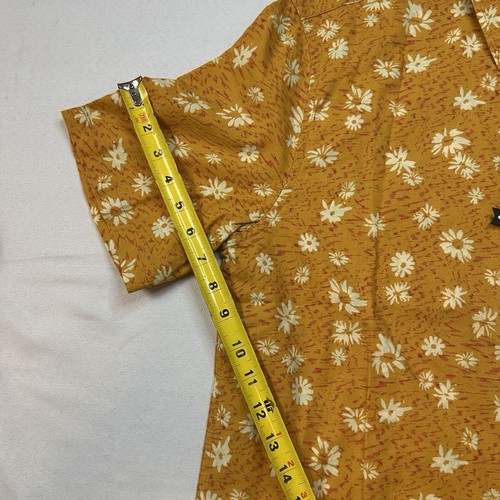 NWT Quicksilver Mens M Future Hippie Button Up Floral Shirt- Mustard Regular Fit - Picture 8 of 9
