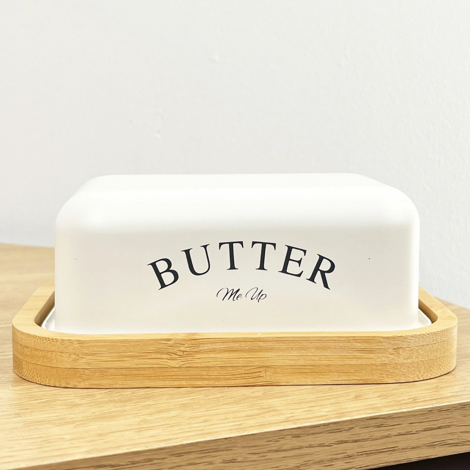 Metal Covered Butter Dish with Lid Storage Box Container Holder Plate Serving