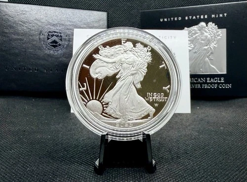 2023-W Proof American Silver Eagle with OGP & COA! 1 Oz .999 Silver!