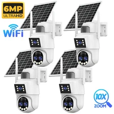 3 Lens 4K HD Security Camera Solar Wifi Wireless CCTV PTZ Night Vision 10x Zoom
