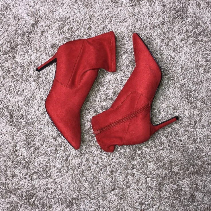 Steve madden red suede booties hotsell