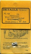 Details West 138 x HO Headlight Pyle Twin Gyralight w/Recess Plate