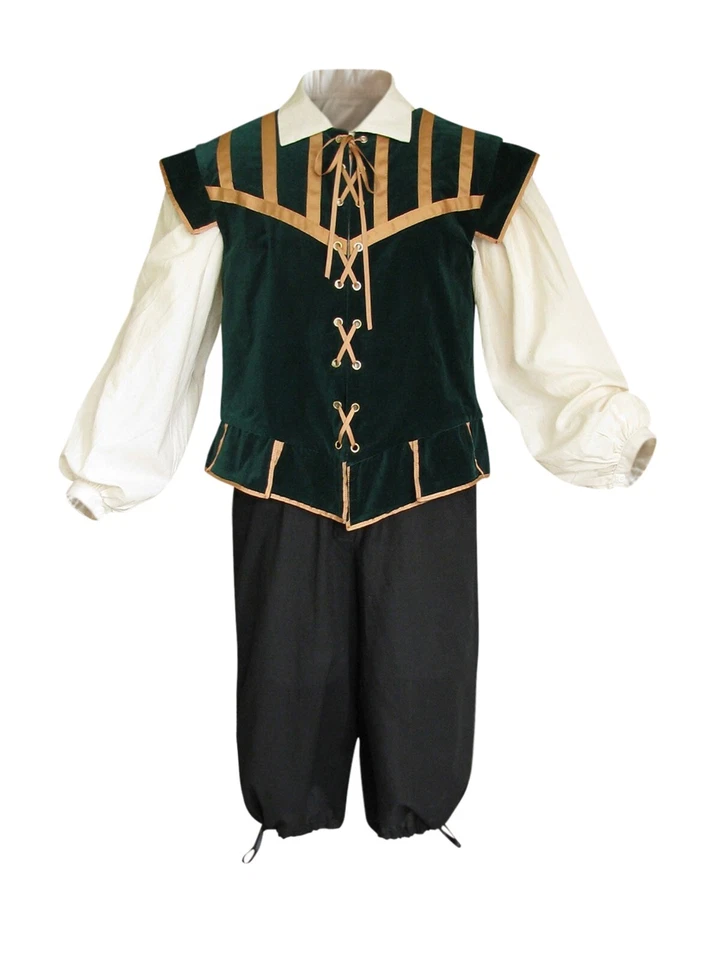 Doblete renacentista para hombre // Disfraz de pirata medieval LARP recreación - 3 piezas Foto 4 de 4