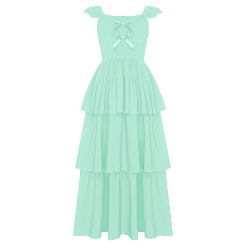 Girls Maxi Dress Vintage Charm Party Dress Ankle Length Sweet Cute Casual Gown - Picture 19 of 71