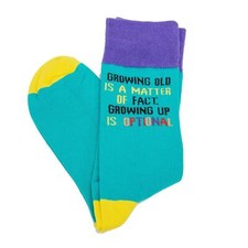 Men's Pair Novelty Socks Size 7-11 - Growing Old / Growing Up