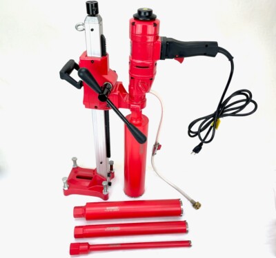 BLUEROCK Tools   4Z1WS CONCRETE CORING DRILL W/ STAND & 1''-4'' CORE BIT SET