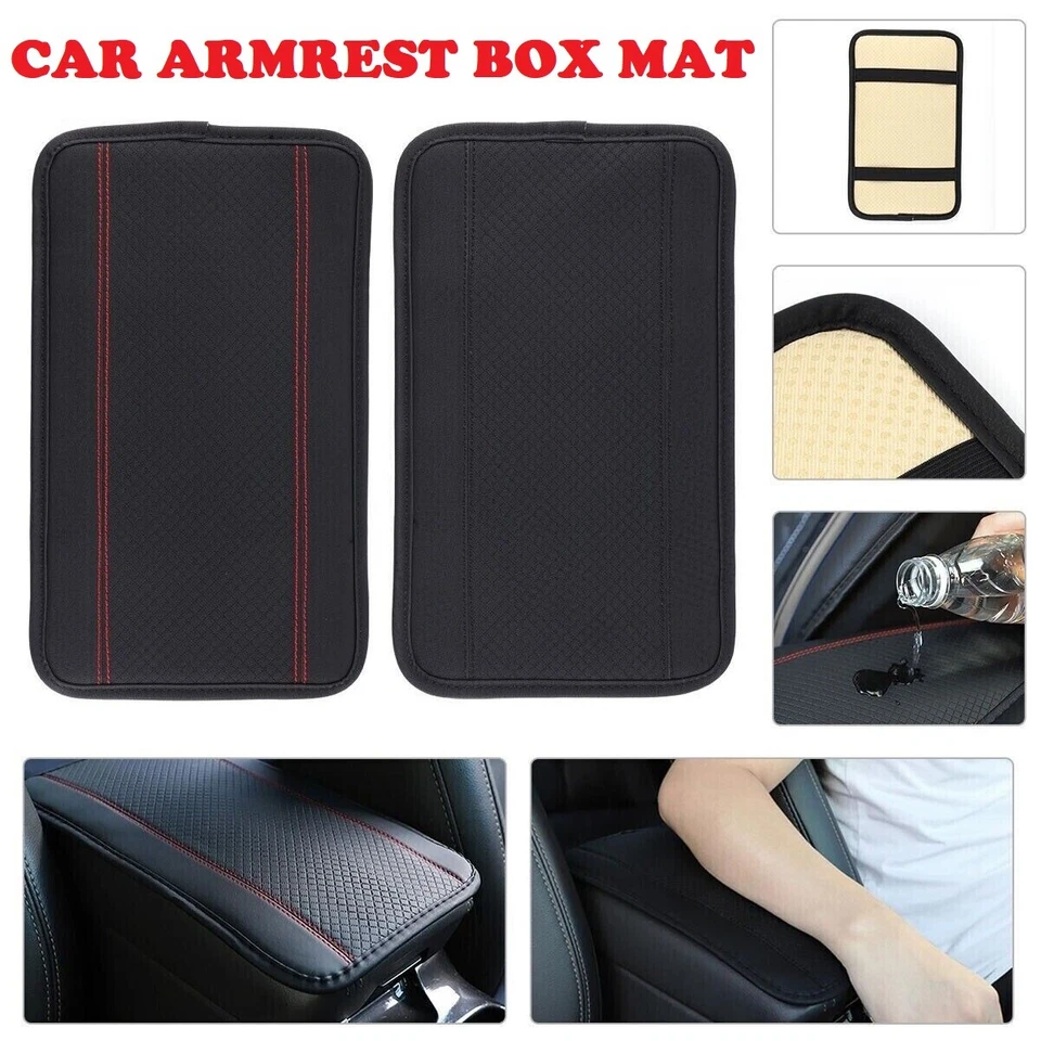 Car Armrest Cushion Cover Center Console Box Pad Protector Pad Mat Accessories - Image 2 of 4