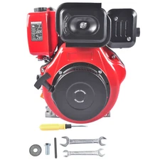10HP 418CC 4 Stroke Diesel Engine 186F 6300W Heavy Duty Single Cylinder Motor