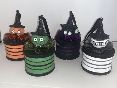 New Unused HALLOWEEN Ornament Gift Box --One Hundred 80 Degrees Set of 4