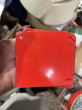 (25) Red Metal Electrical Box Cover Plates Junction Box Cover Plate 4 x 4