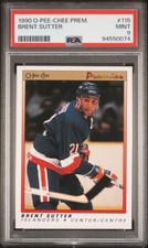 1990 O-PEE-CHEE PREMIER 115 BRENT SUTTER PSA 9