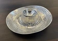 Aluminum Vintage Sombrero Chip and Dip Serving Bowl