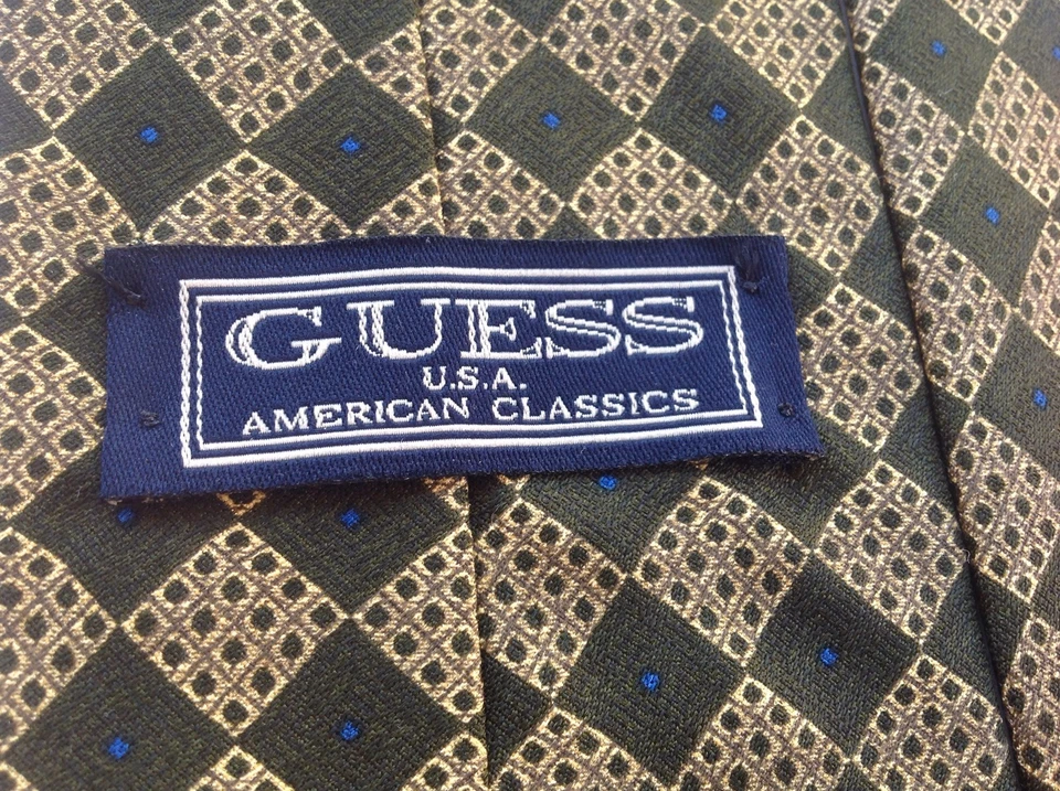 Gravata de pescoço masculina Awesome Guess American Classics preta/dourada feita nos EUA seda T2 - Imagem 4 de 4