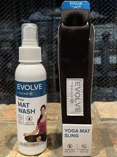 *Lot* Evolve by GAIAM Yoga Mat Wash Spray 4 floz & Yoga Mat Sling Carry Strap