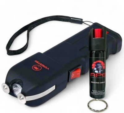 VIPETEK VIPERTEK 800 BV High Quality Rechargeable Stun Gun / LED Light + Pepper Spray