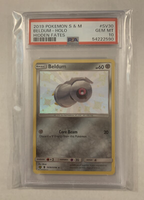 PSA 10 GEM MINT Beldum SV30/SV94 Hidden Fates S & M SHINY HOLO