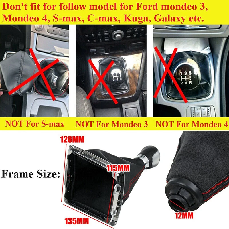 Bota gaitor perilla de cambio de marchas de 5 velocidades apta para Ford Focus 2005-2012 MK2 2005-08 Foto 4 de 4