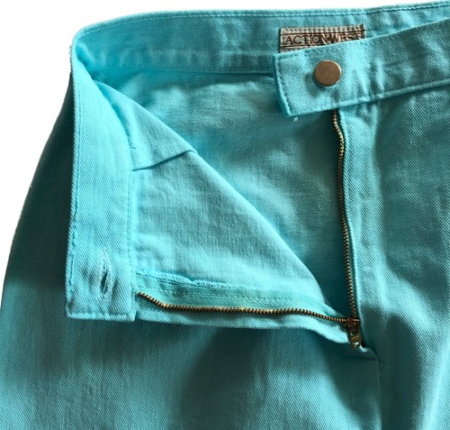 vtg ACTION WEST Turquoise Denim Skirt Sz 13 NWT High Waist Made in USA - Picture 2 of 10