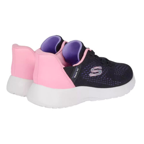 Skechers Kids' Swift Fit Sneaker Black/Pink Shoes Size 12 - Picture 2 of 5