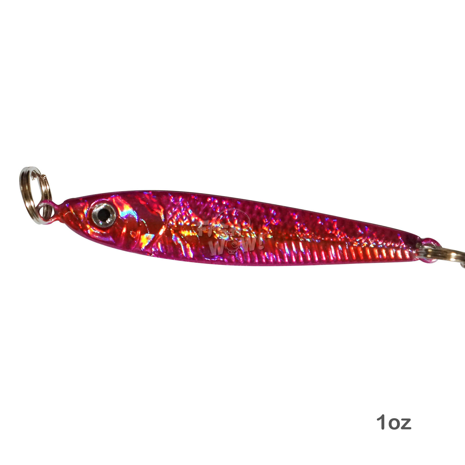 50pcs Pink Fish WOW!® 1oz Fishing Mega Metal Bait Jig luna Lure Treble Hook NEW - Image 7