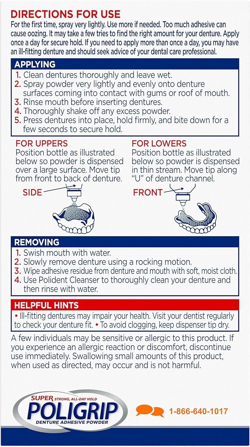 Super Poligrip Extra Strength Denture Adhesive Powder1.6 OuncesPack