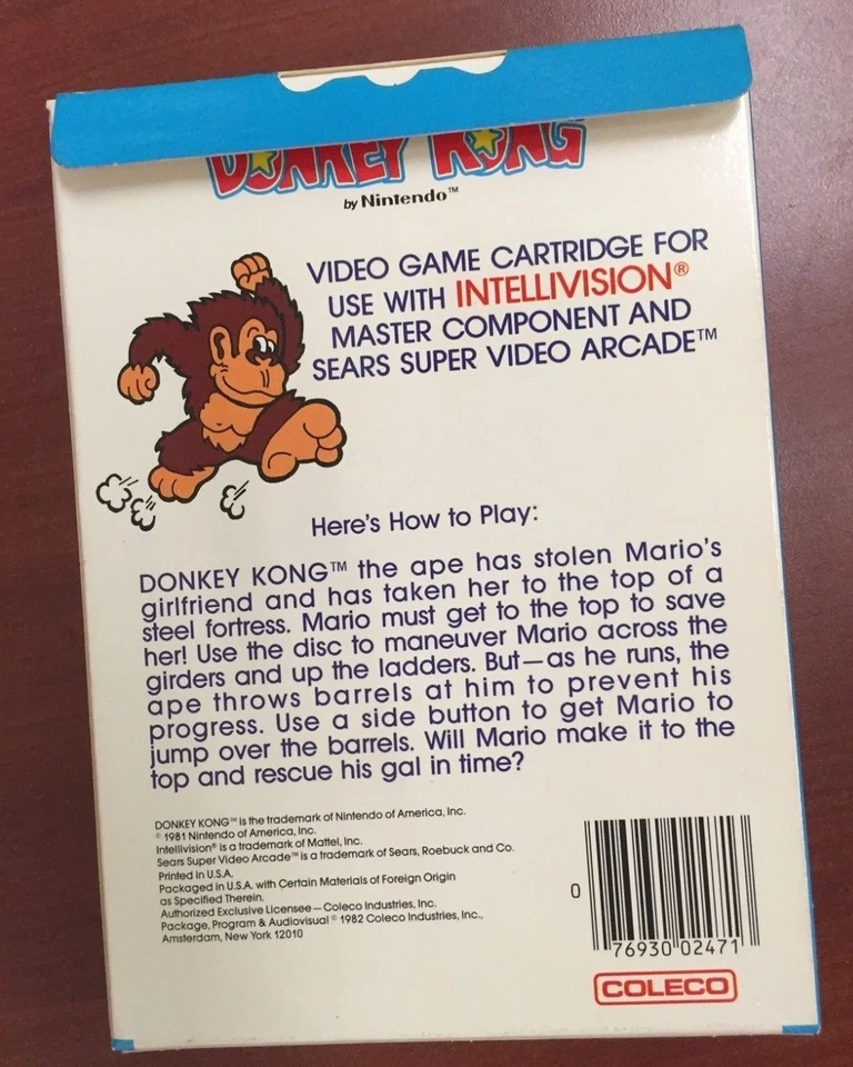 Donkey Kong by Nintendo | Intellivision | Coleco (Factory Sealed!)  - Image 2 of 3