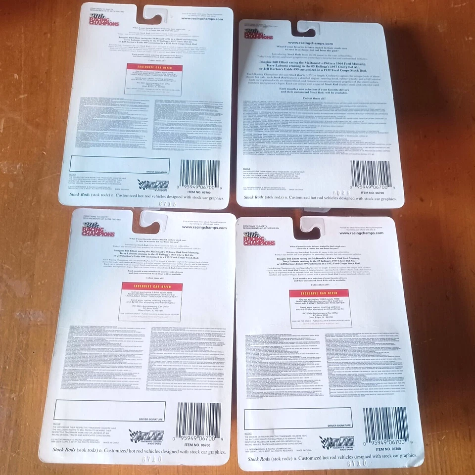 Racing Champions Stock Rods Lot of 4 NEW 1997 1998 Issue 36 108 110 111 50th Ann - Image 2 of 4