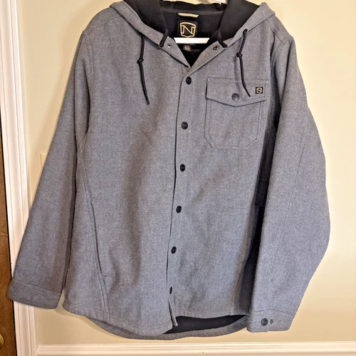 Noble Outfitters Gray Pockets Mens Shirt Jacket Fleece Lined Size M BNWT - product listing photo