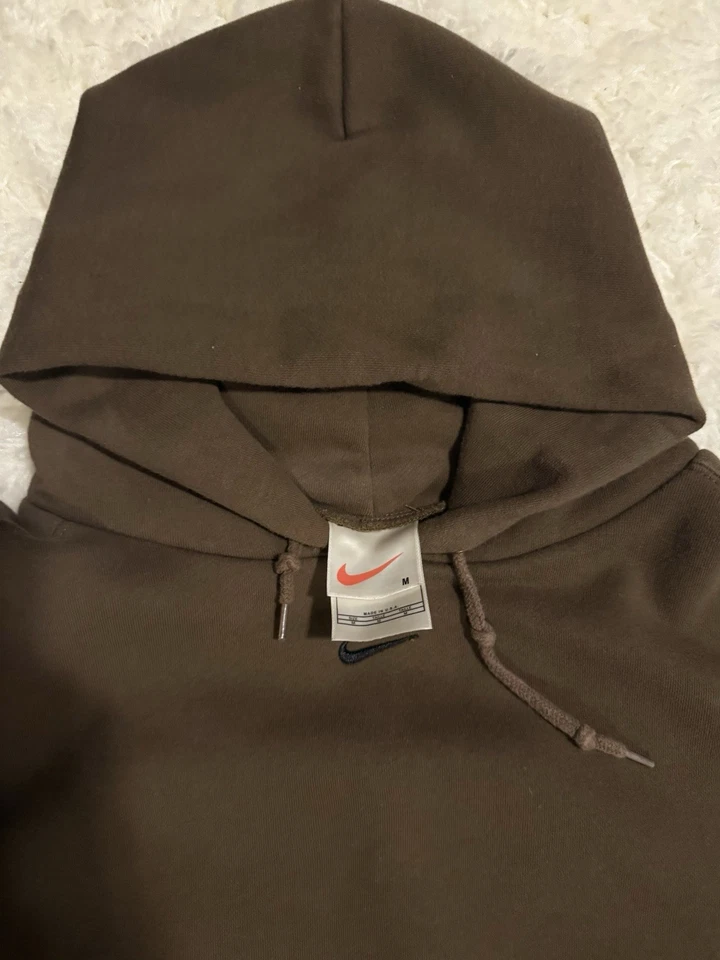 Sudadera con Capucha Nike Mocha Center Swoosh Etiqueta Blanca De Colección Años 90 Talla M Marrón Foto 2 de 4
