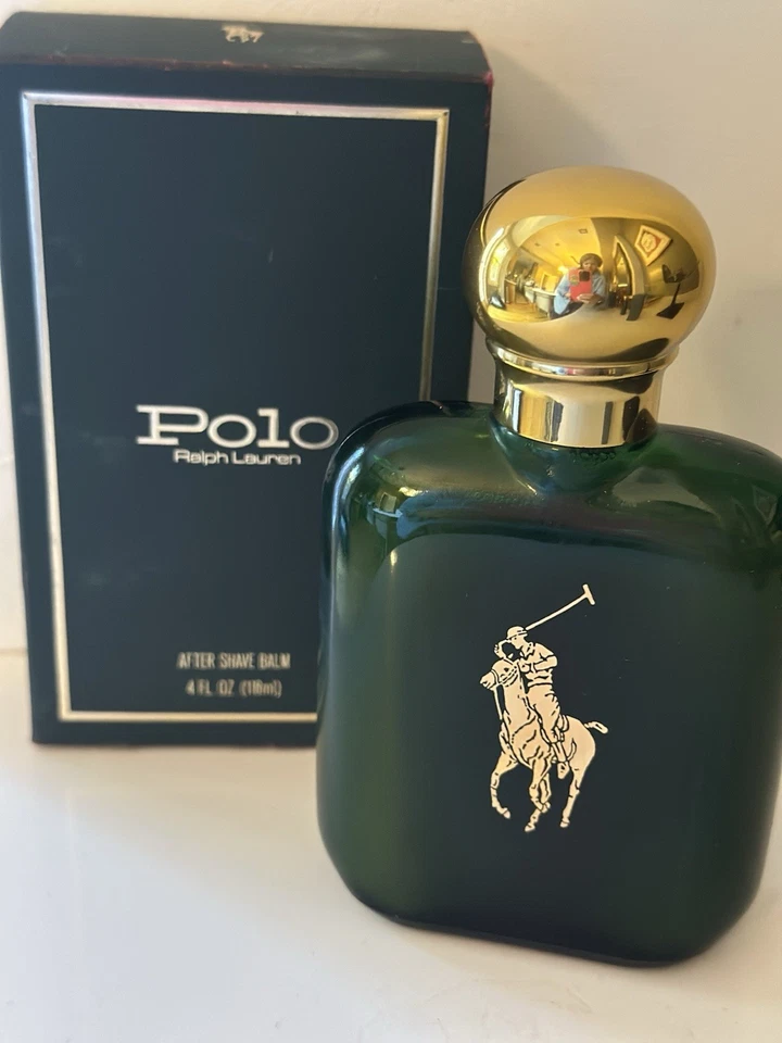 POLO Ralph Lauren Botella Verde De Colección 4 OZ 118 ML COSMAIR BÁLSAMO PARA DESPUÉS DEL AFEITADO NUEVO RARO Foto 2 de 4