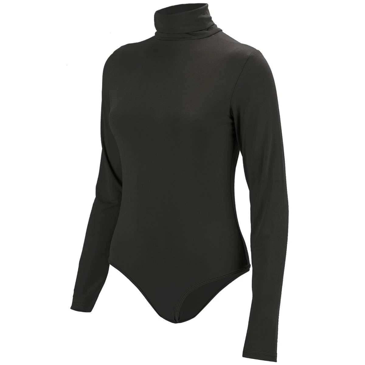 Jersey Cuello Alto Manga Larga Mujer Woolicity, Verde Ejército, Talla XL, Punto Acanalado, Cálido