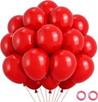 Luftballons Rot, 52 StüCk 12 Zoll Rote Luftballons, Latex Rote Ballons Geburtsta